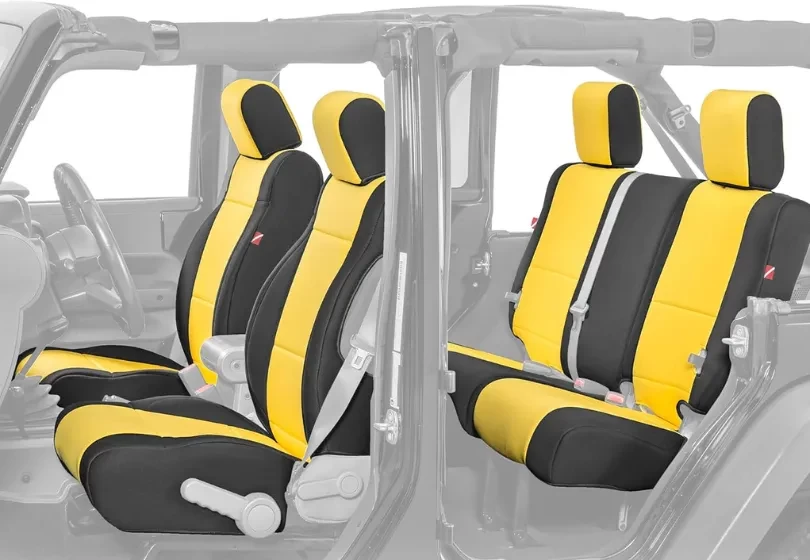 Diver Down Neoprene Seat Cover Set - Fits Jeep JK 2007-2018 Wrangler - Front and Back Seat Set - Waterproof Custom Fit Seat Covers - Soft Padded Thermal