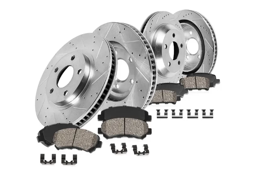 Front and Rear Disc Brake Rotors + Ceramic Brake Pads