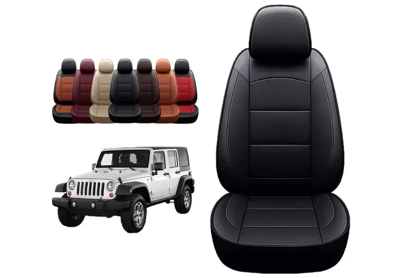 OASIS AUTO 2007-2017 Wrangler JK Custom Leather Seat Covers (2011-2012 Wrangler 4-Door, Black)