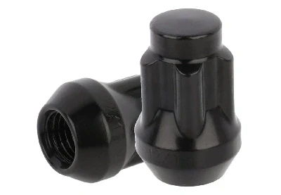 Set of 4 black closed-end wheel locks with 1 key for Oldsmobile Delta 88